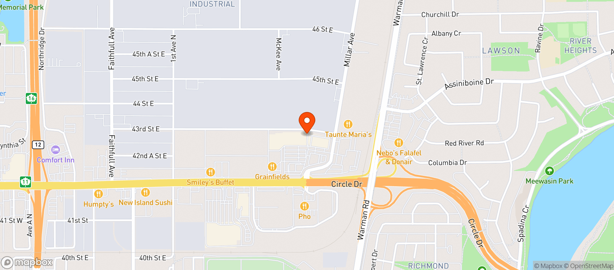 Map showing STAPLES