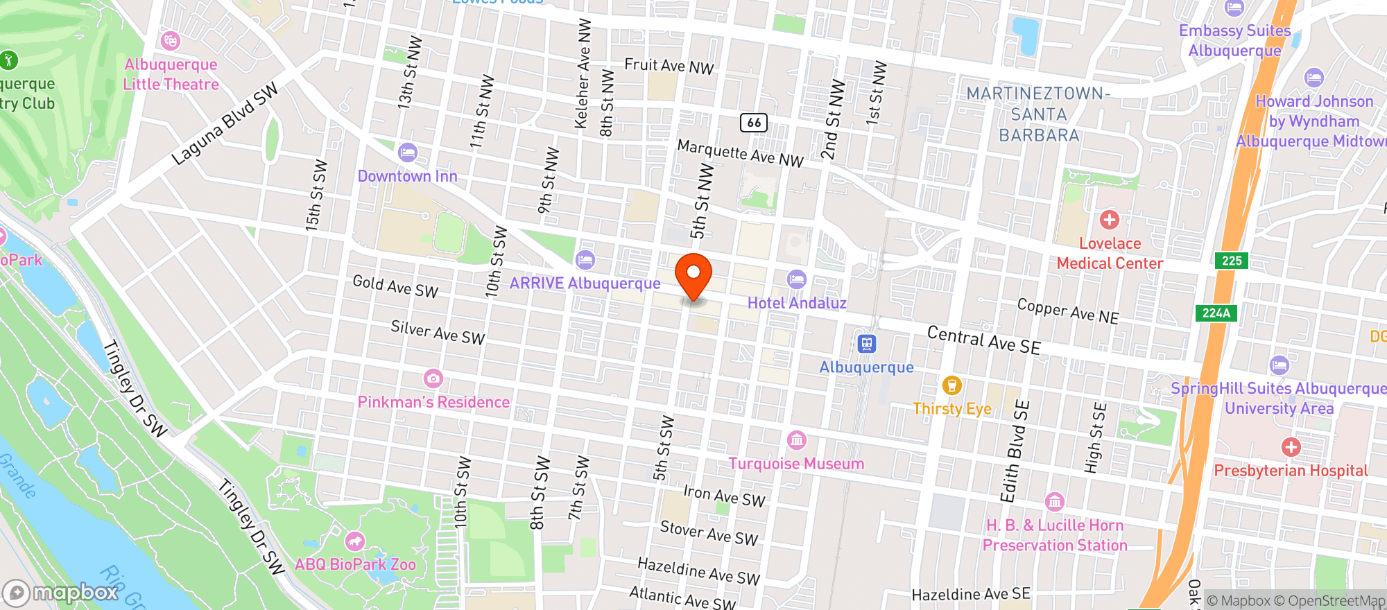 Map showing Effex Nightclub