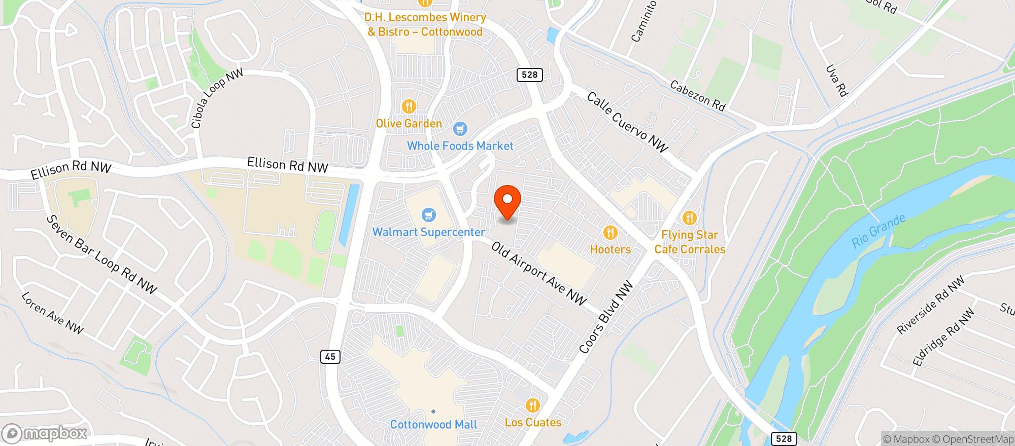 Map showing World Market West Albuquerque