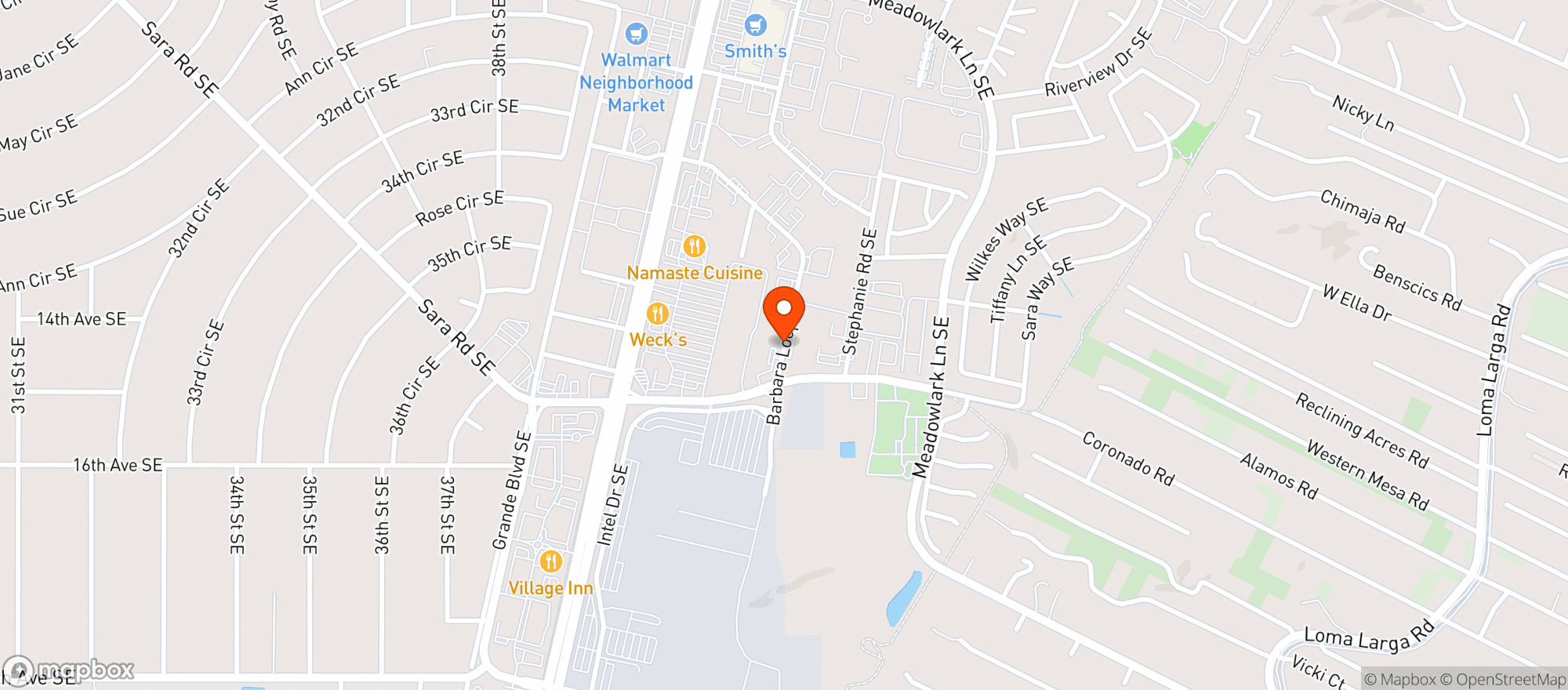 Map showing Elks Lodge