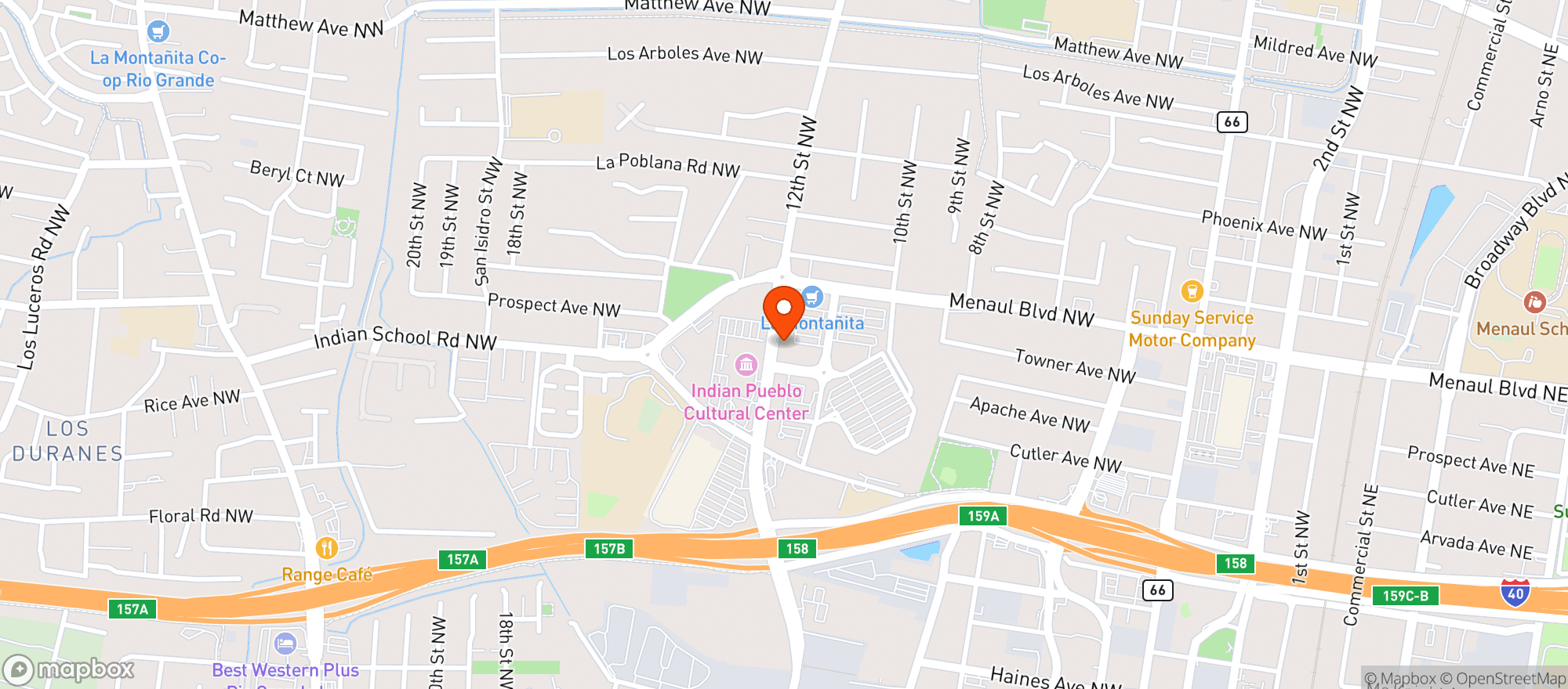Map showing 12th Street Tavern