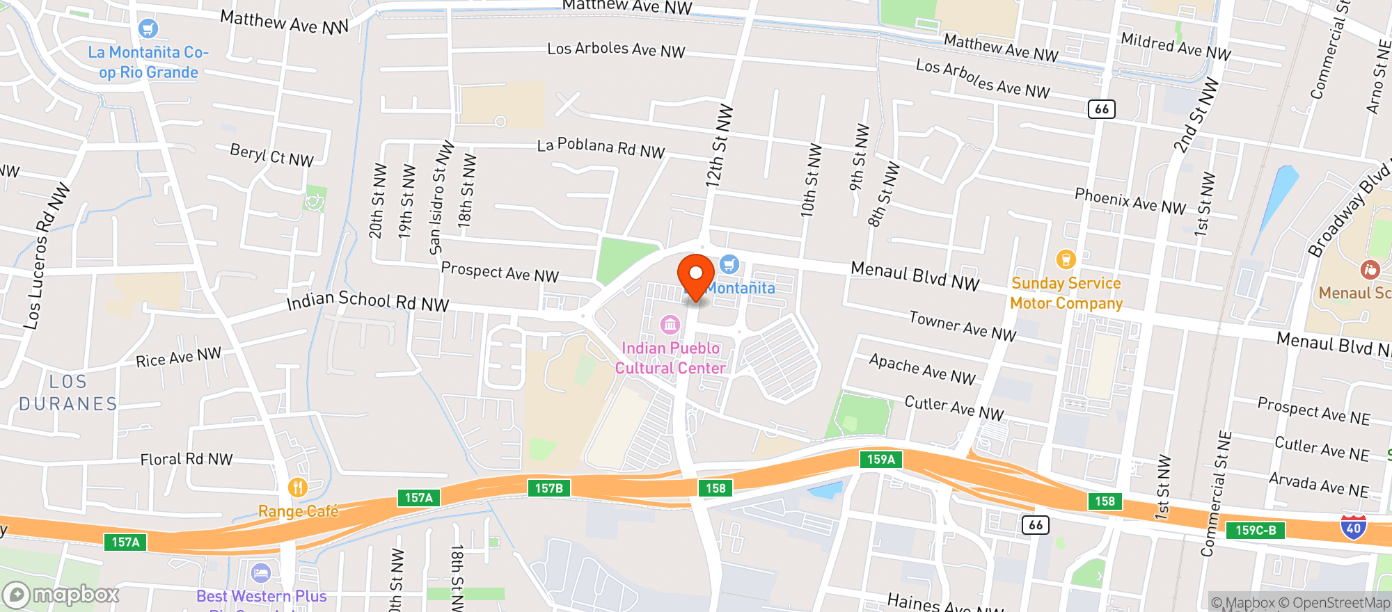 Map showing La Montanita Food Co-op