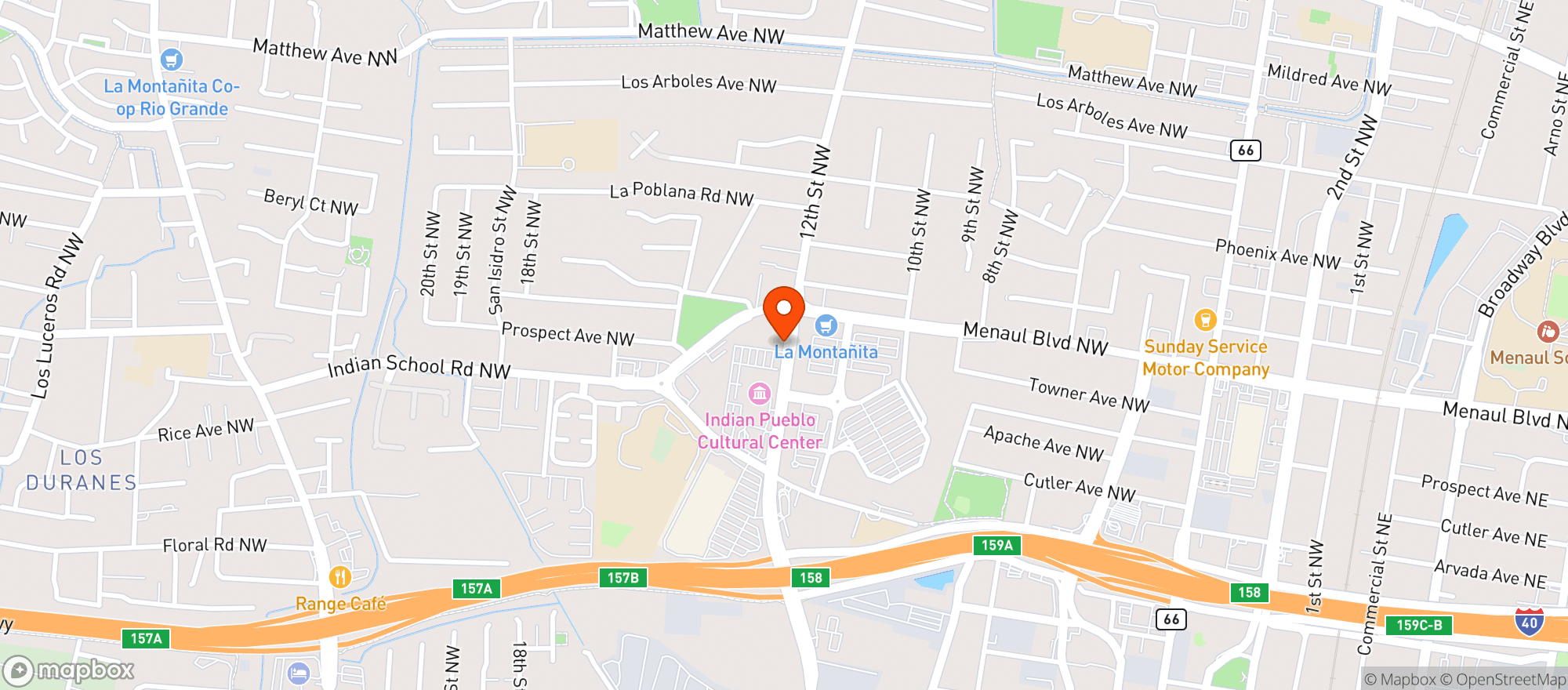 Map showing Four Winds Travel Center