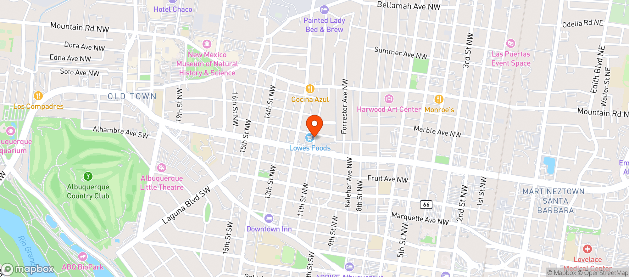 Map showing Lowes