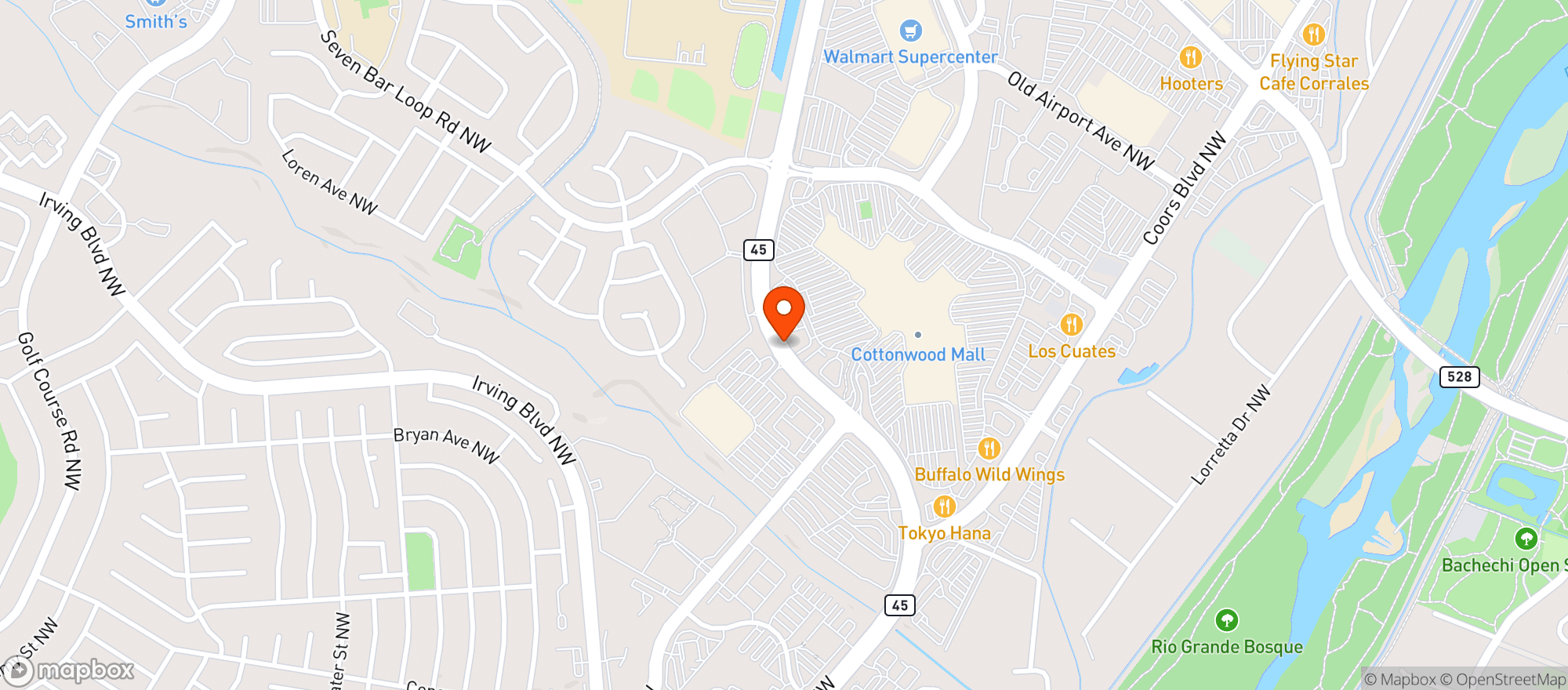 Map showing Texas Roadhouse