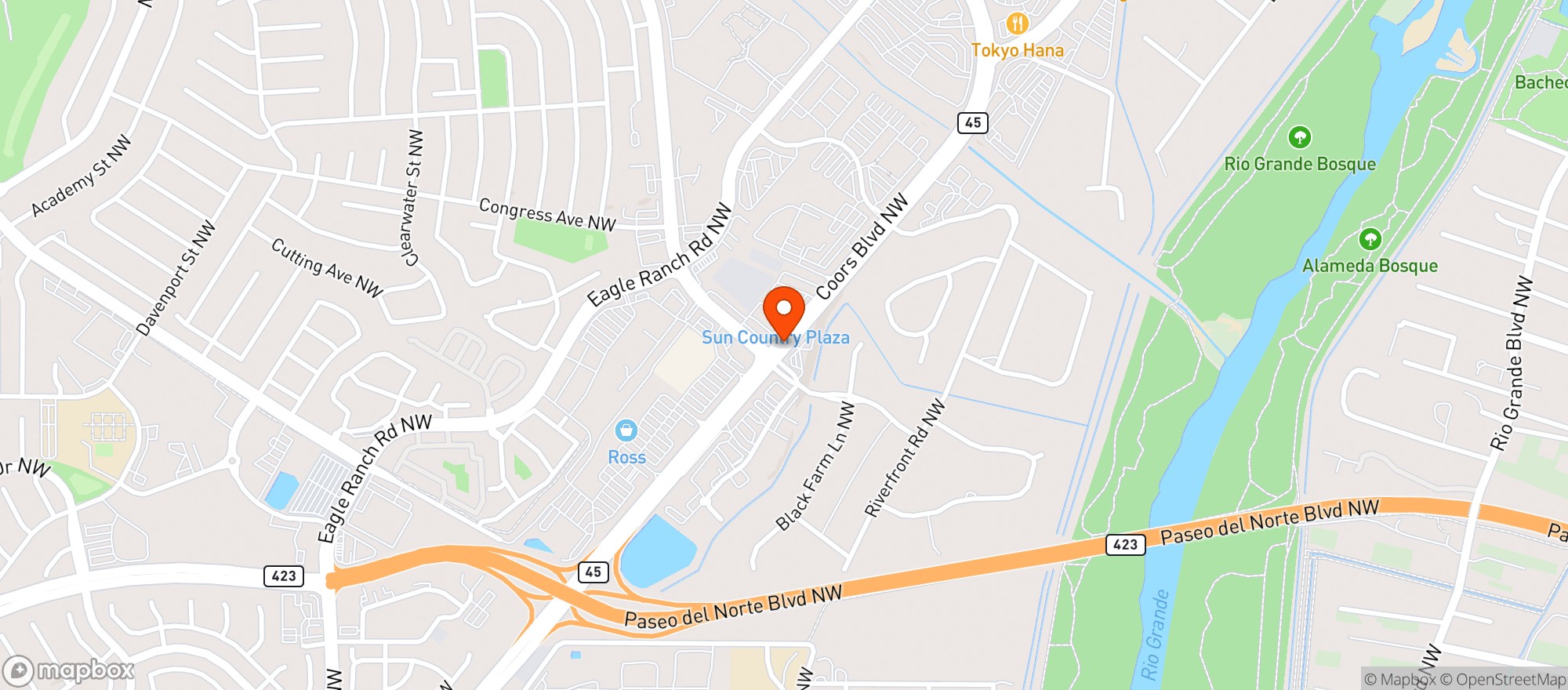 Map showing Coors Mini Mart