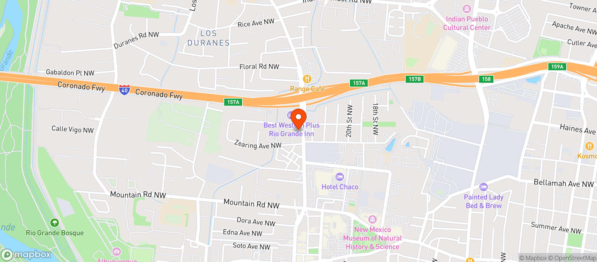 Map showing Two Cranes Bistro & Brew