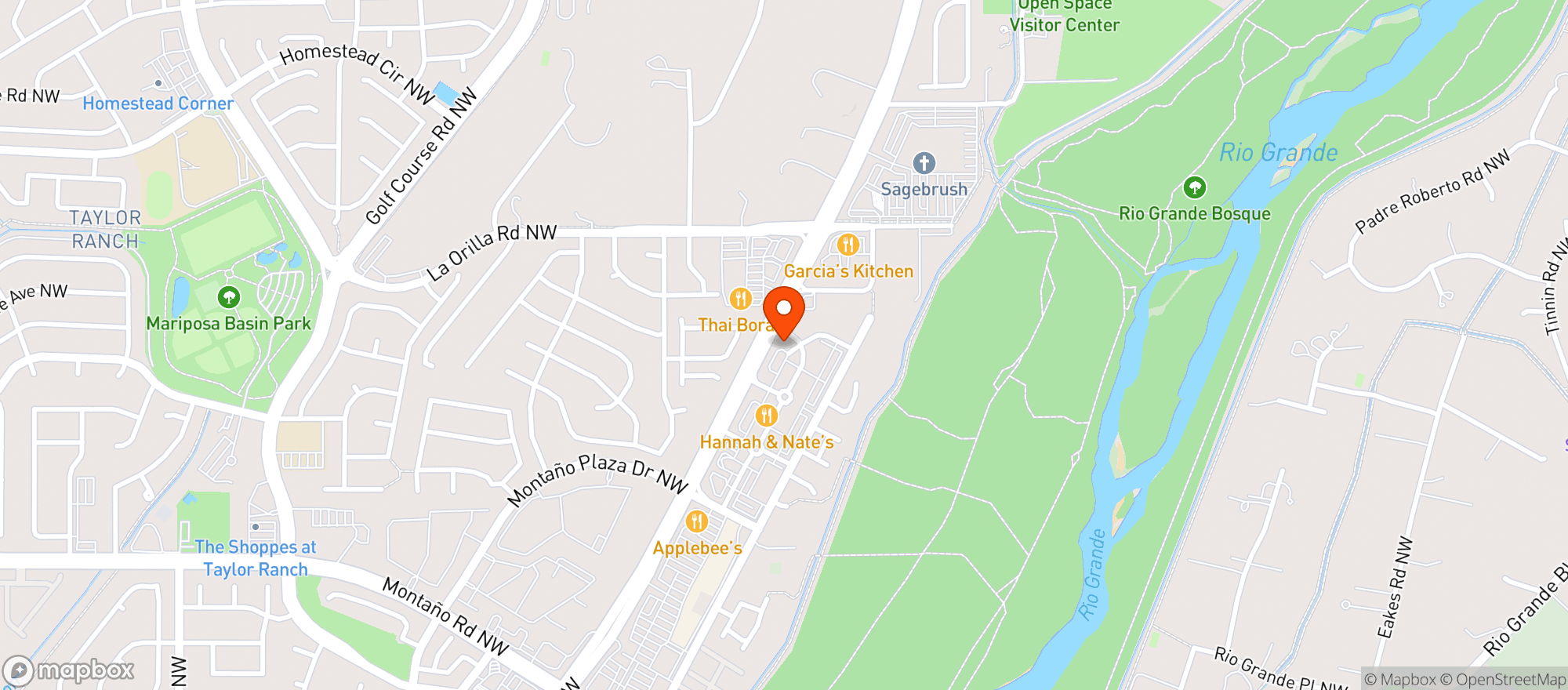 Map showing Hops & Dough Taproom