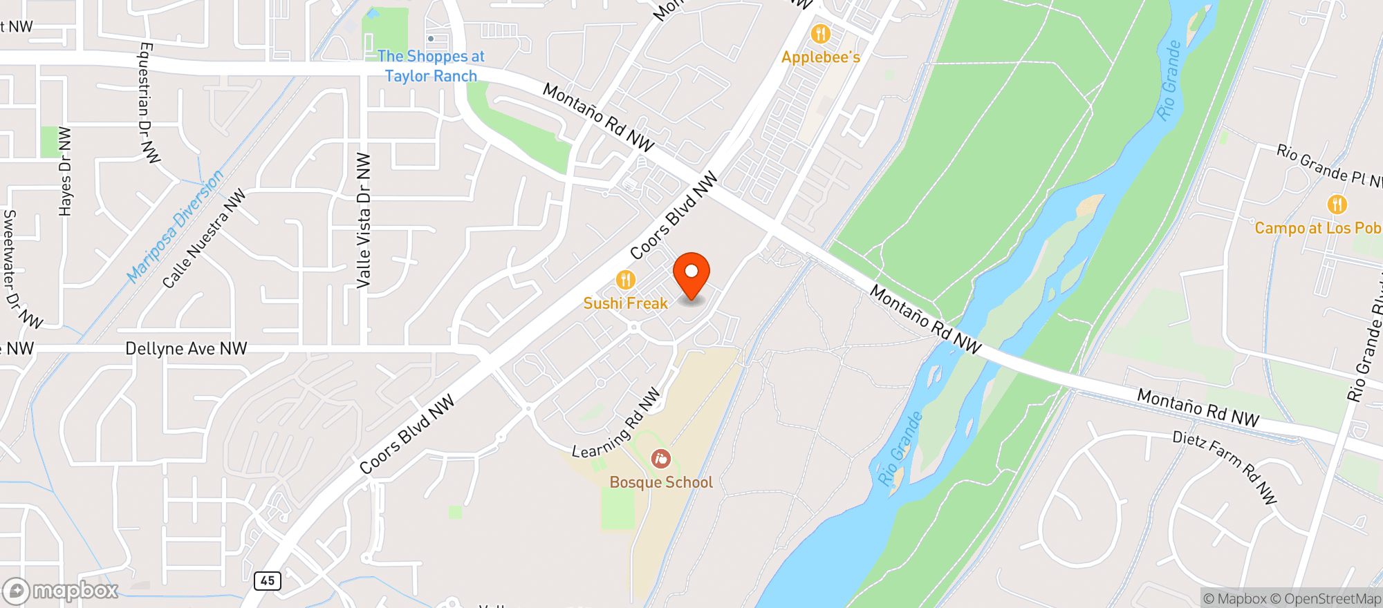 Map showing SPROUTS FARMERS MARKET (ALBUQUERQUE - COORS BLVD.)