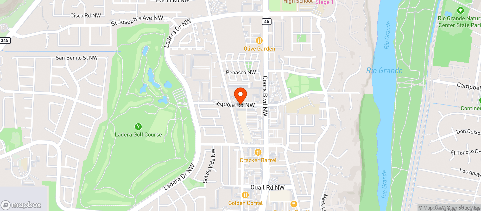 Map showing Effingbar & Grill