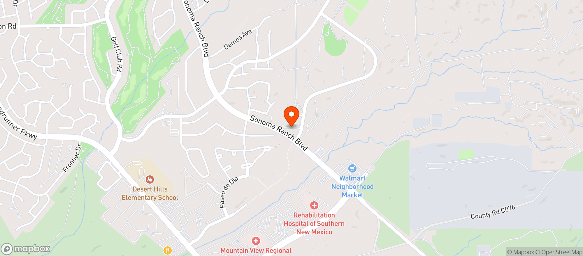 Map showing East Mesa Public Safety Complex