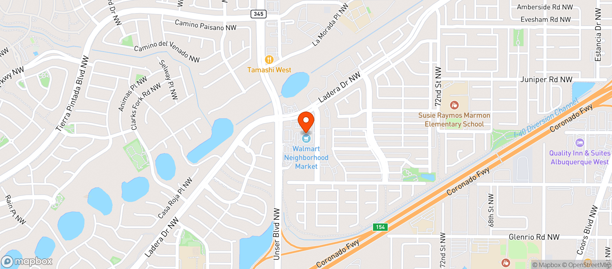 Map showing Walmart Neighborhood Ma #4676