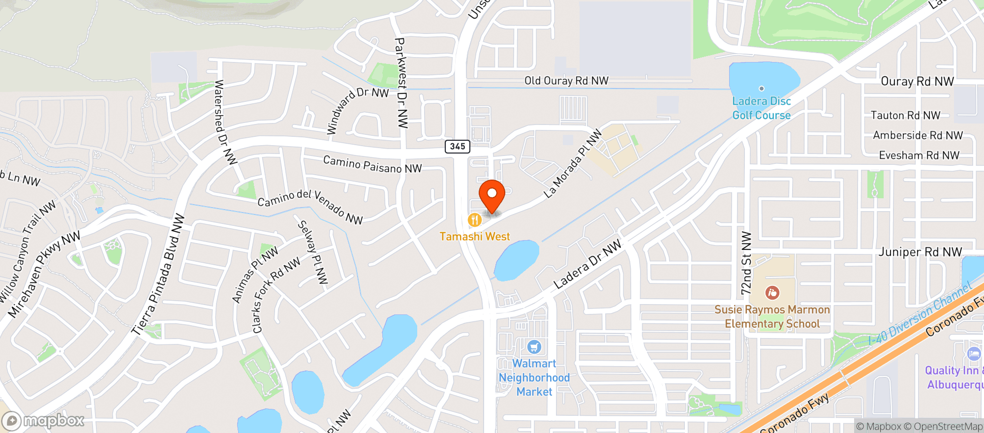 Map showing Neighbors Westside Bar & Grill