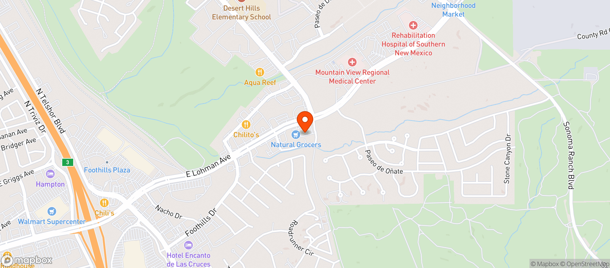 Map showing Natural Grocers by Vitamin Cottage - Natural Grocers by VC_Las Cruces (LS) - 00530084