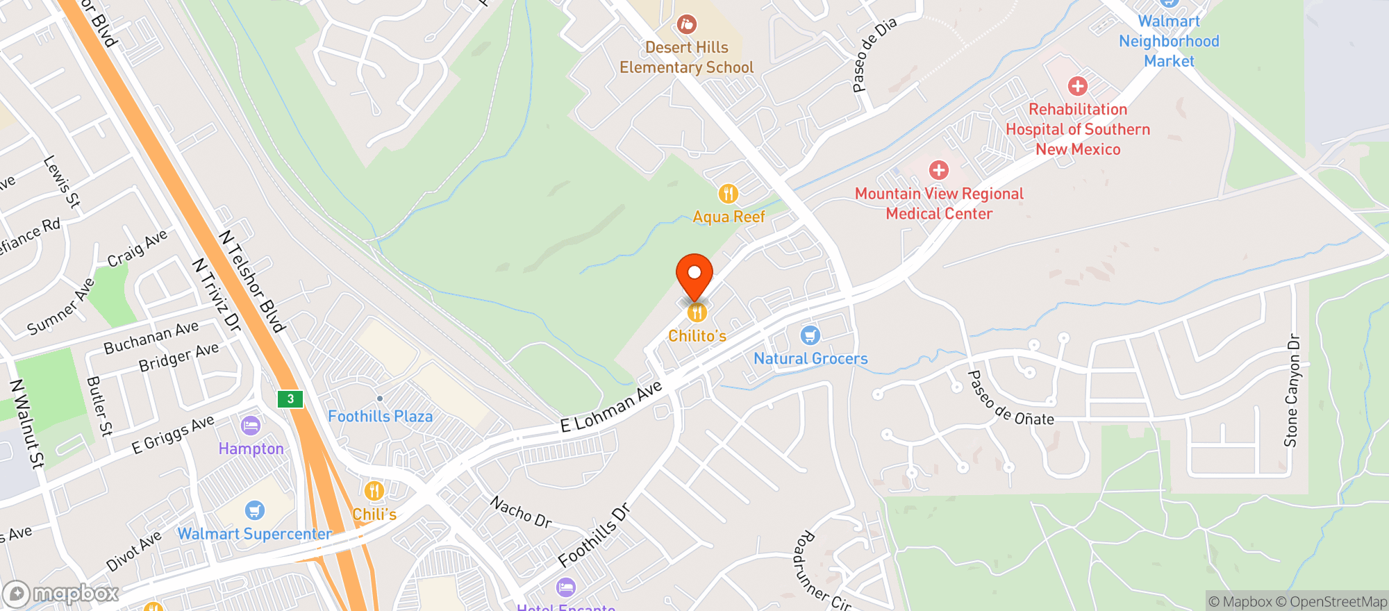 Map showing Chilitos Mexican Restaurant