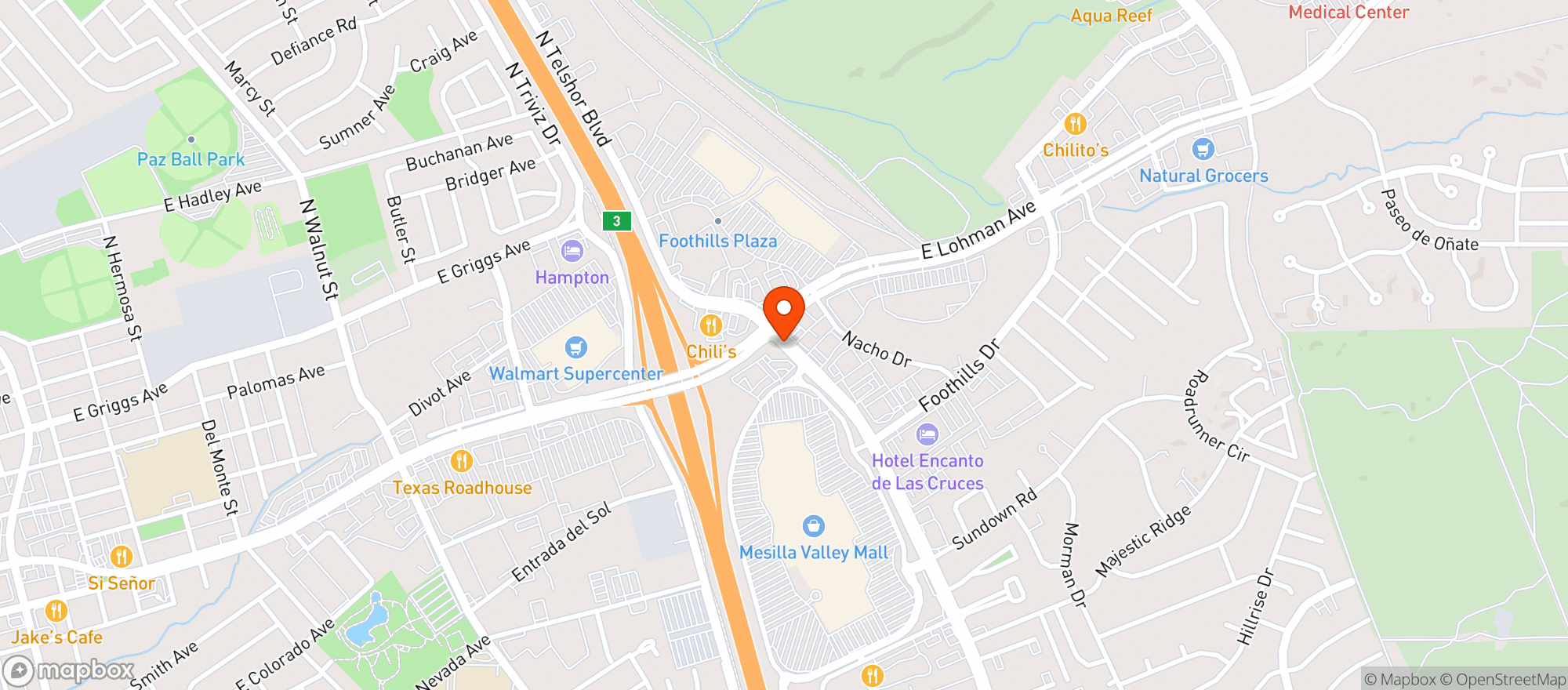 Map showing Bubbas 33