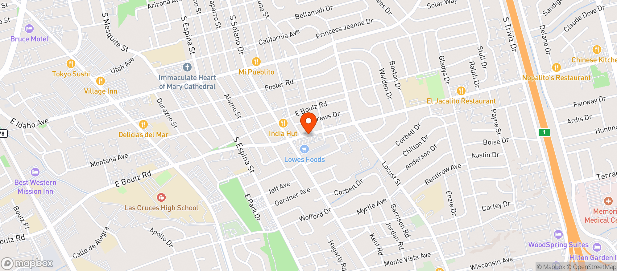 Map showing Lowes