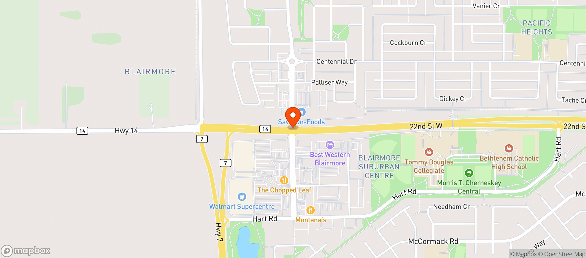 Map showing Save-on-foods