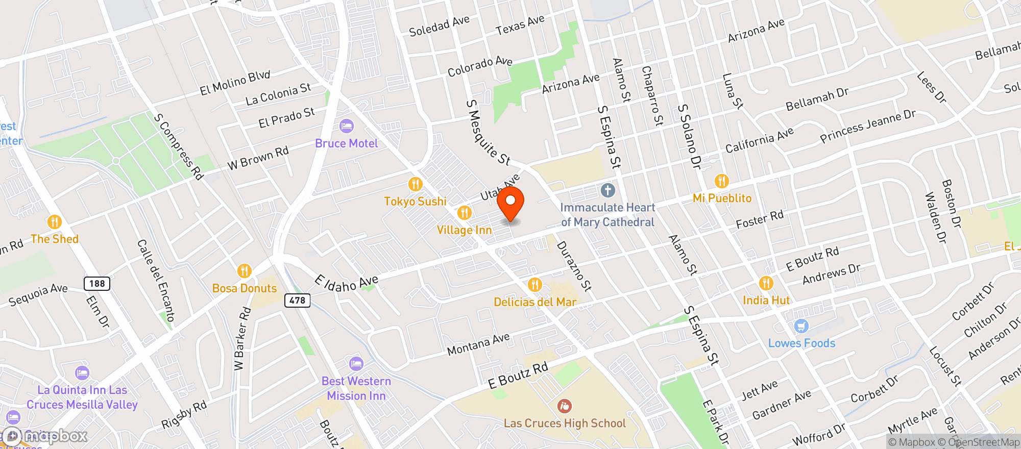 Map showing Albertsons #1909