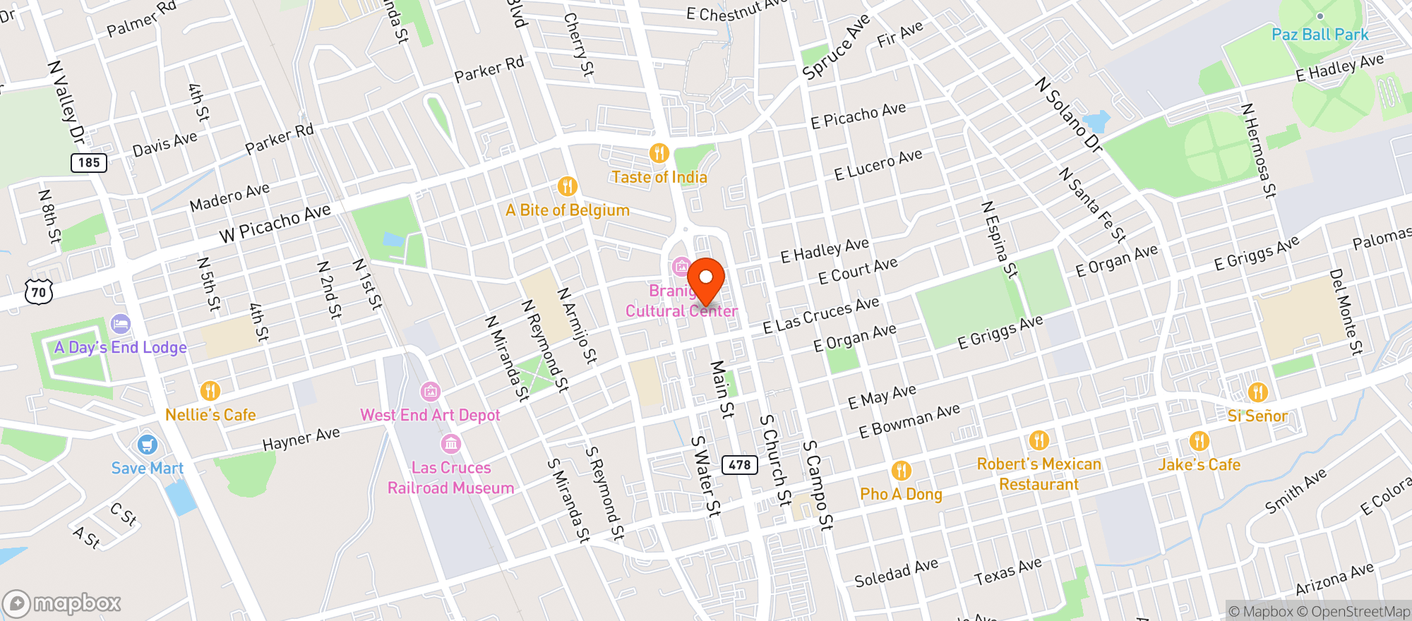 Map showing Chachis Mexican Restaurant