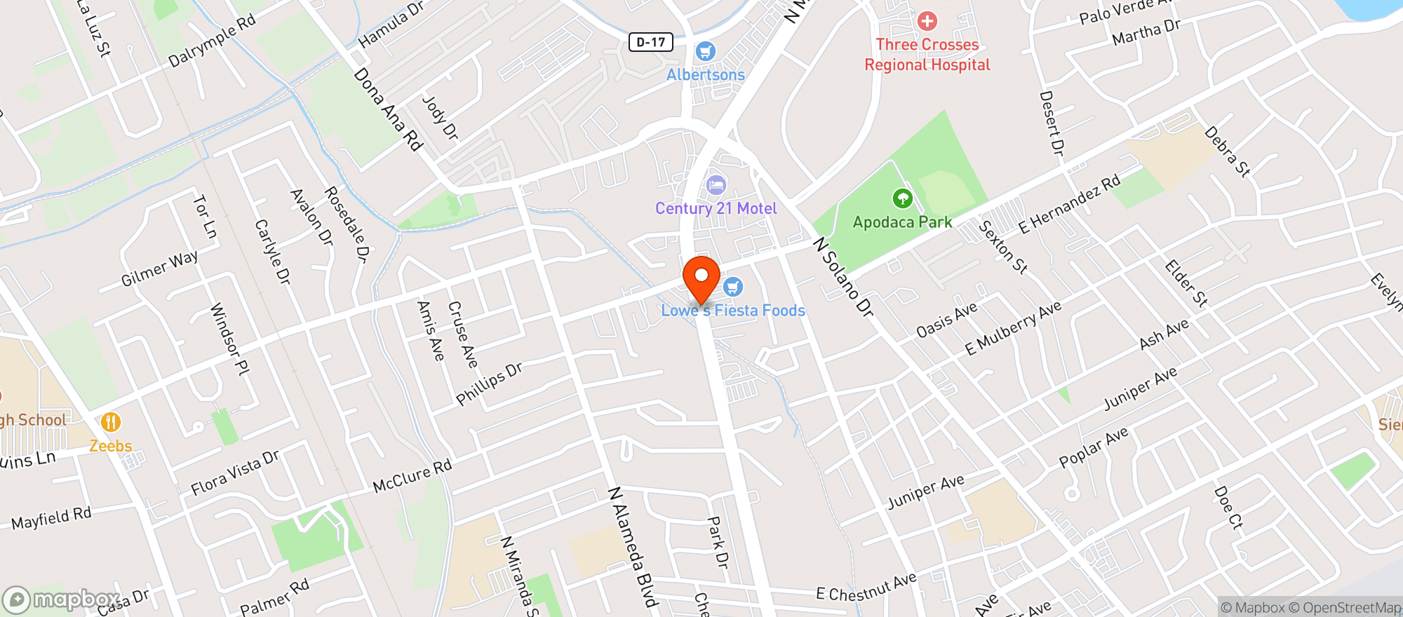 Map showing Lowes