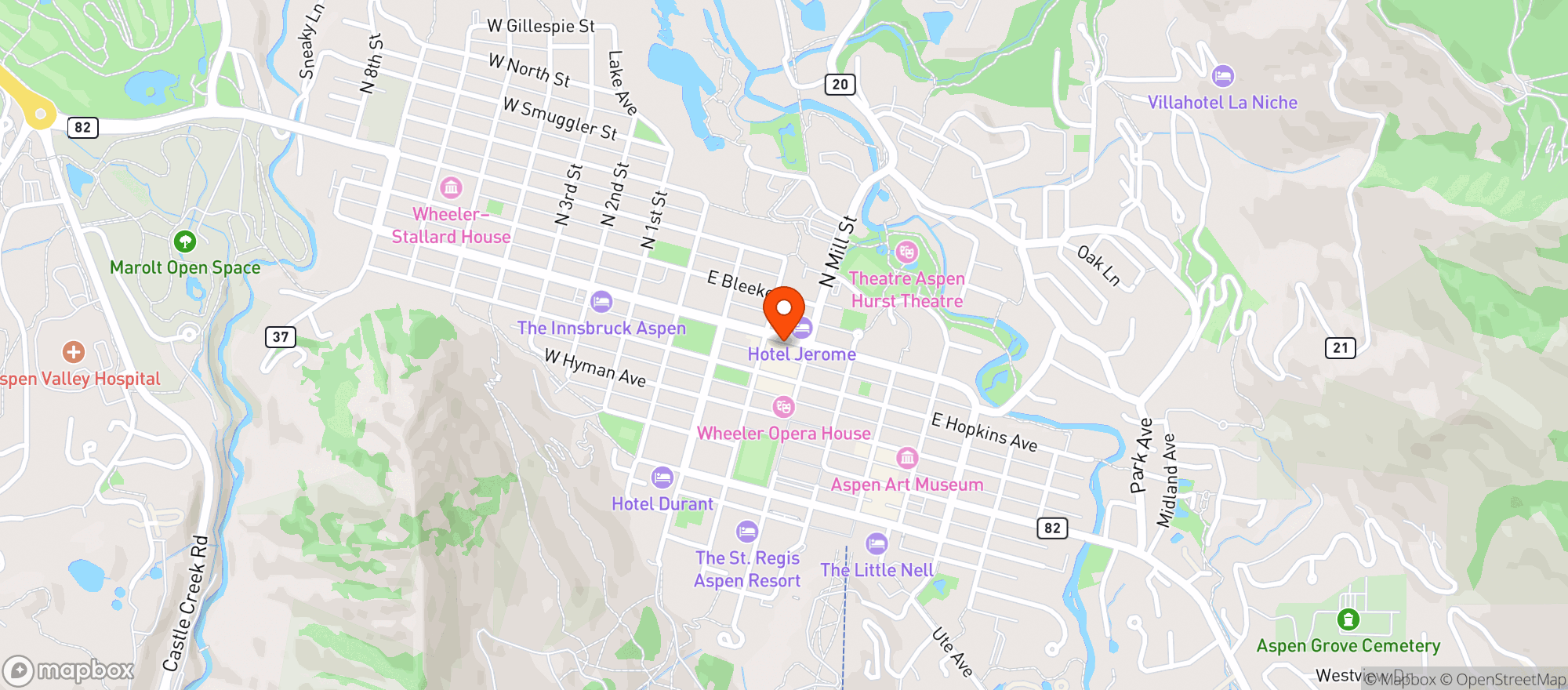 Map showing Aspen Emporium