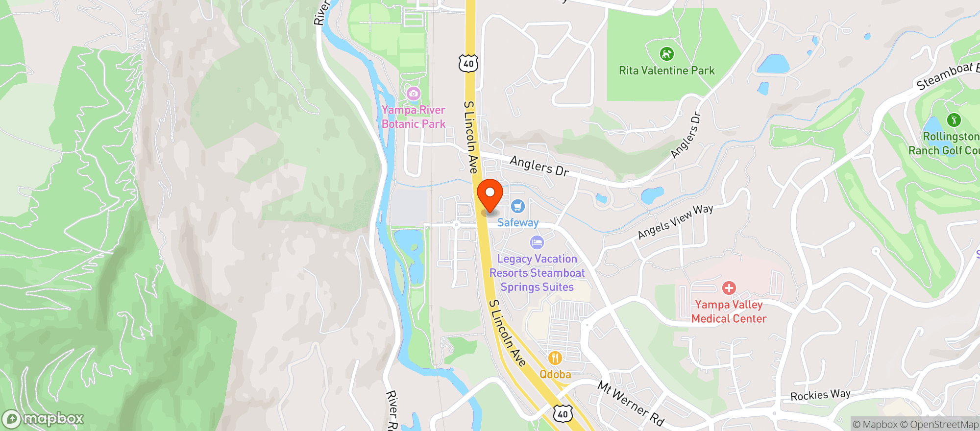 Map showing Ski Haus Conoco