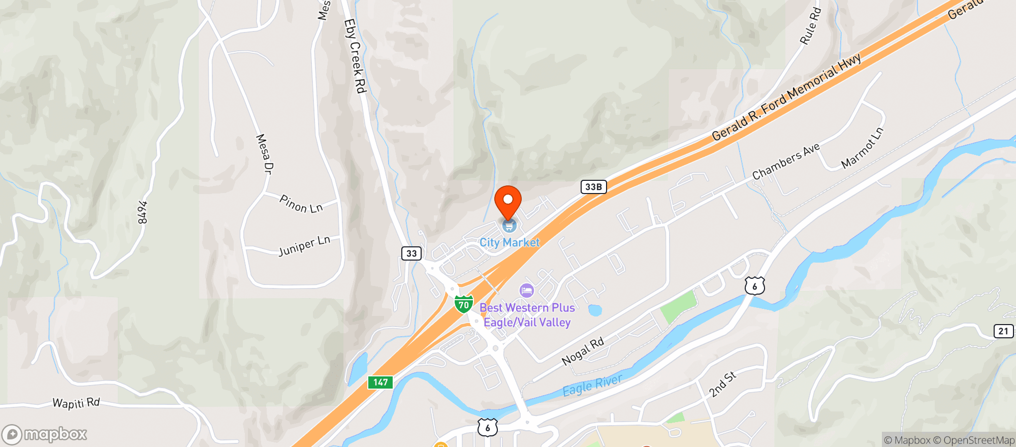 Map showing Kroger City Market