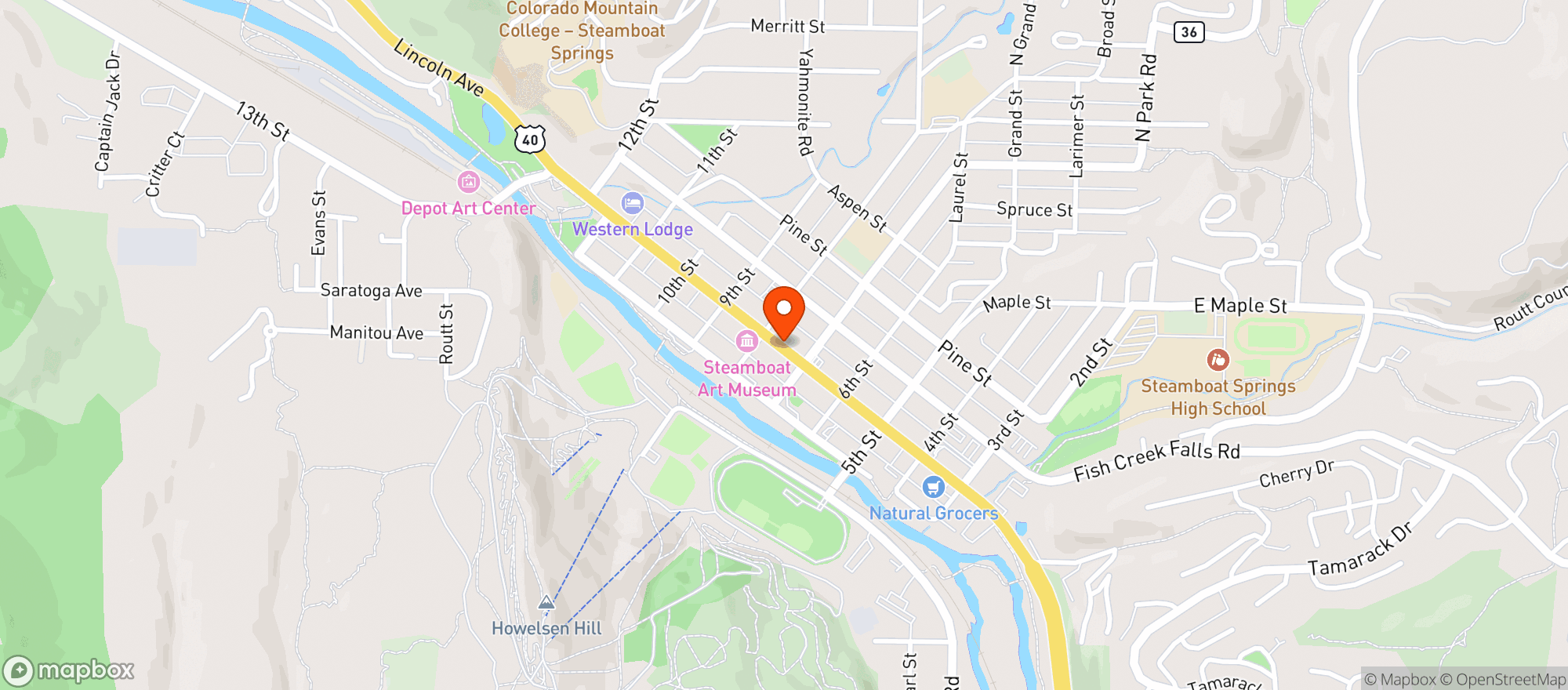 Map showing Vaqueros