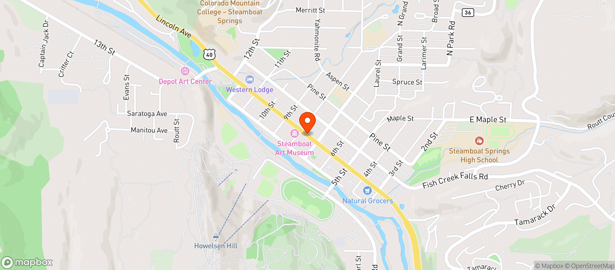 Map showing Del Mezcal Tacos & Margaritas
