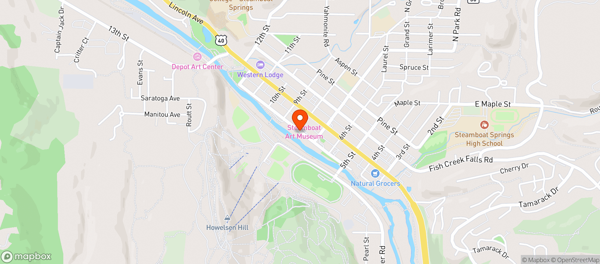 Map showing Yampa River Icehouse