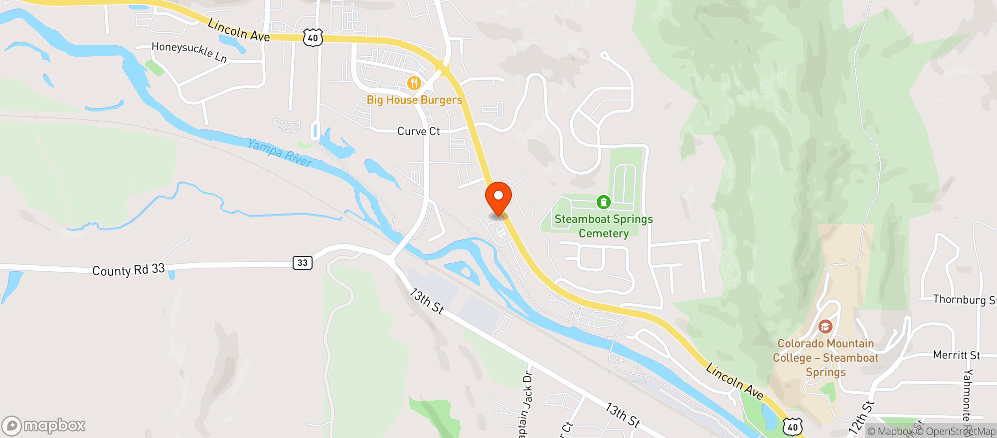 Map showing Safeway #637 - Steamboat Springs