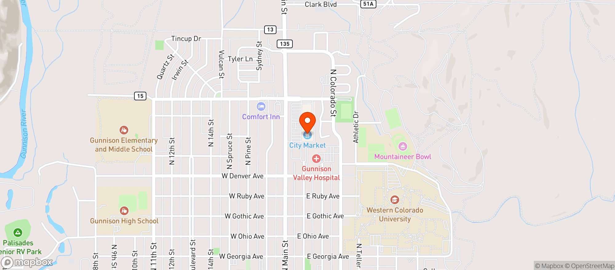 Map showing City Market #419