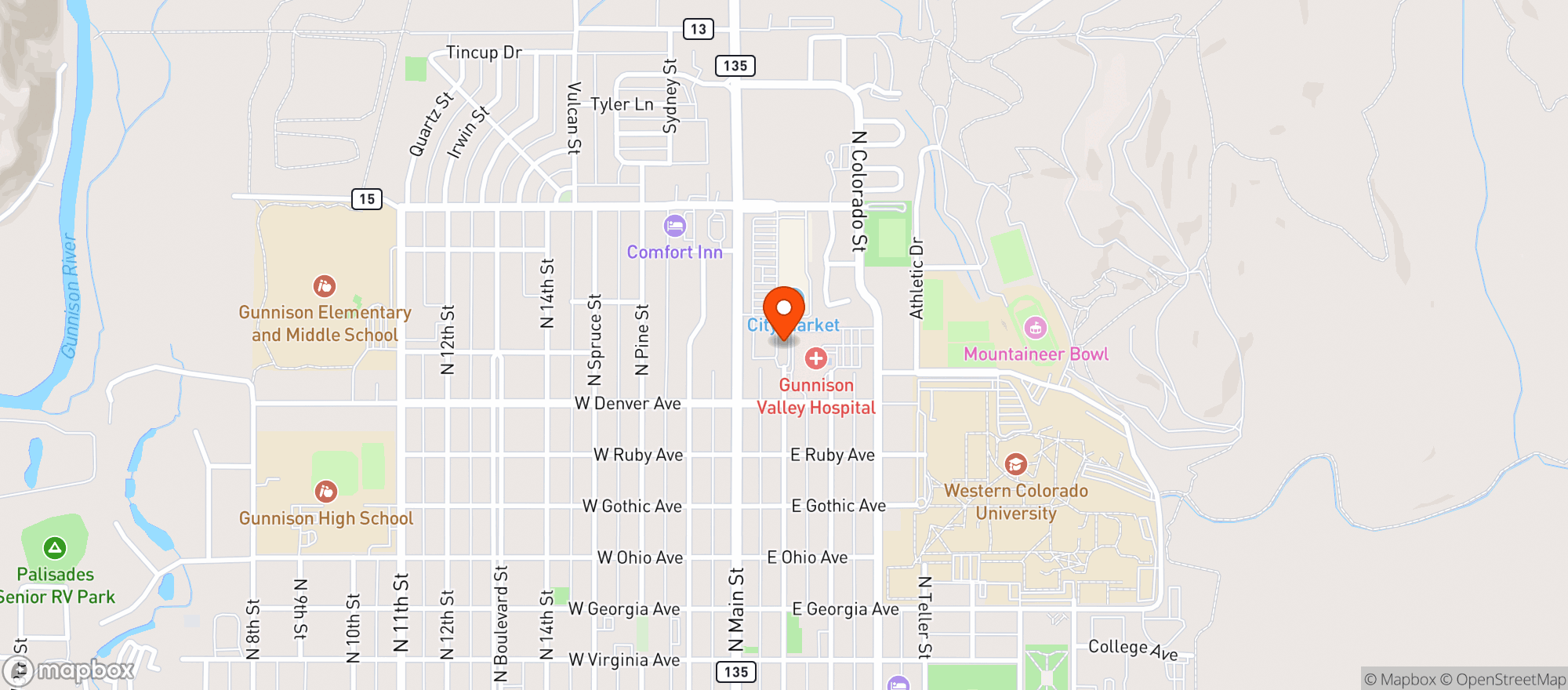 Map showing Pitas In Paradise - Gunnison