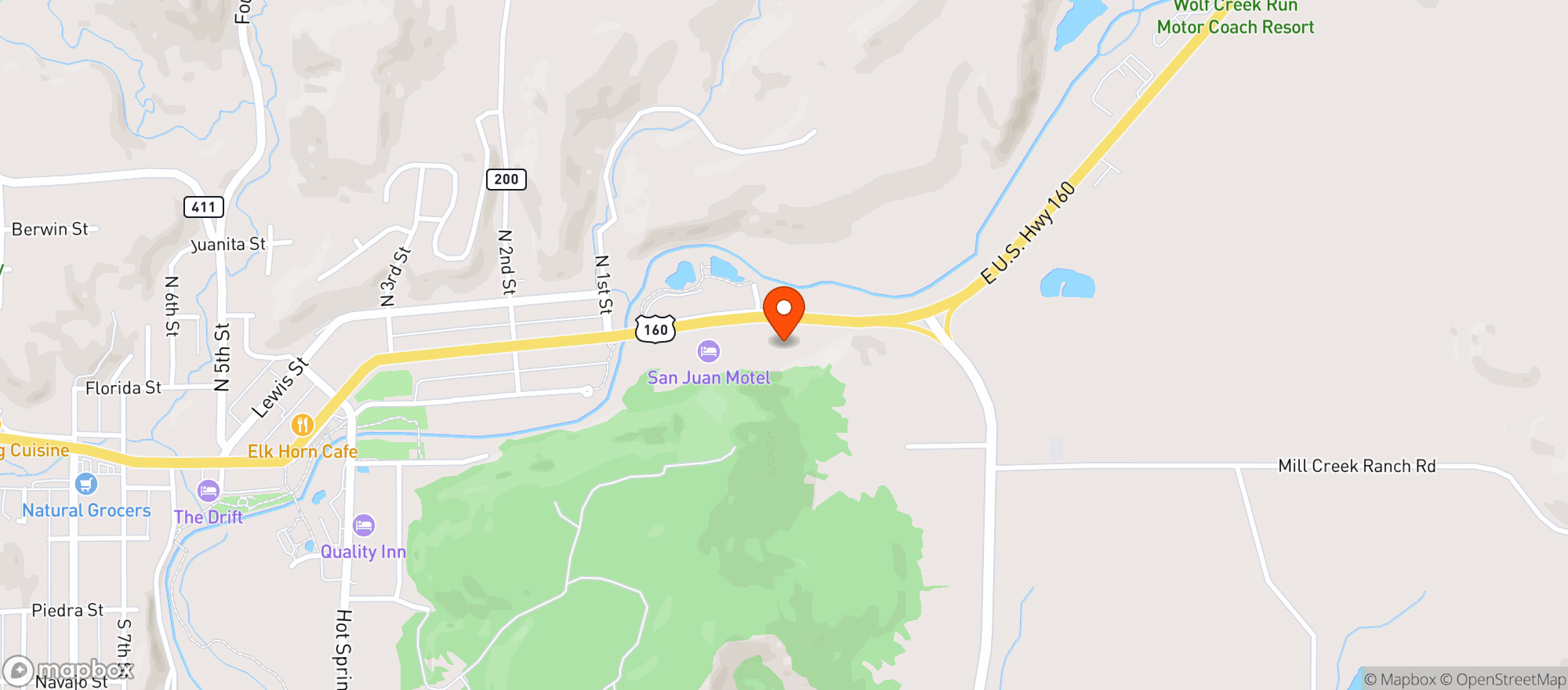 Map showing Everyday Store #5715 - Pagosa St