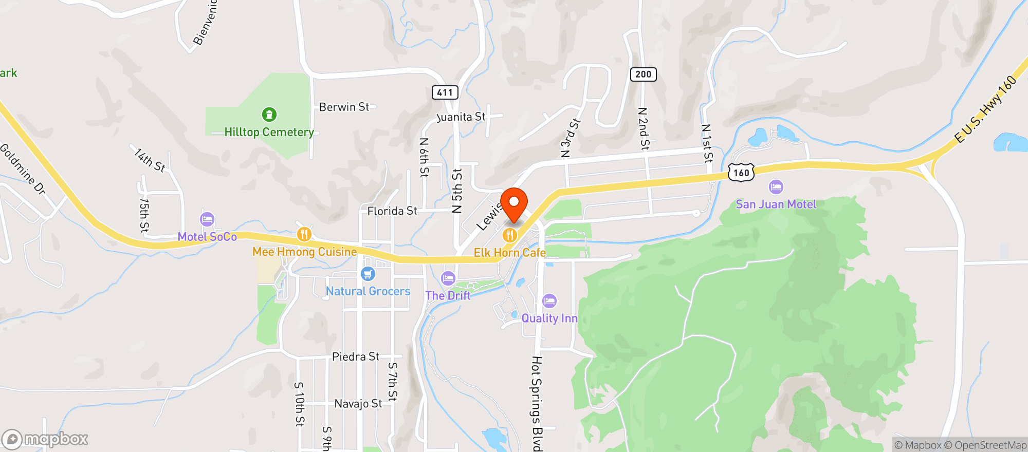 Map showing Liberty Theater