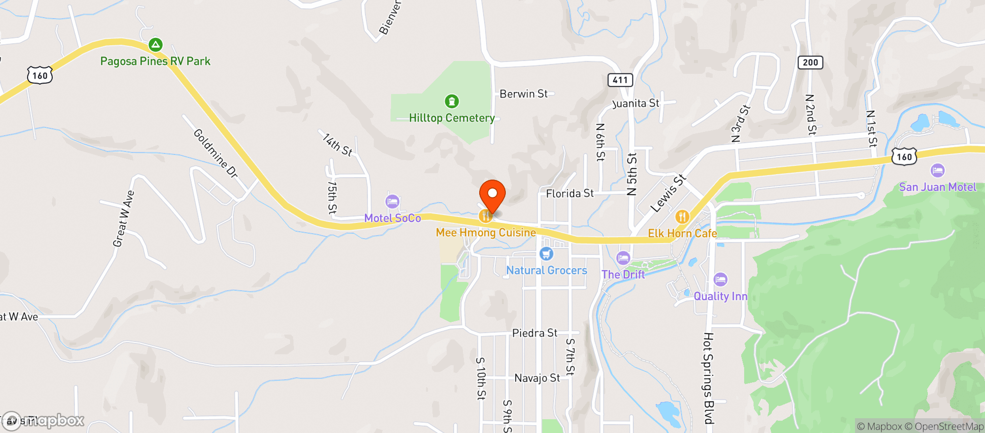 Map showing Turkey Springs Trading Po