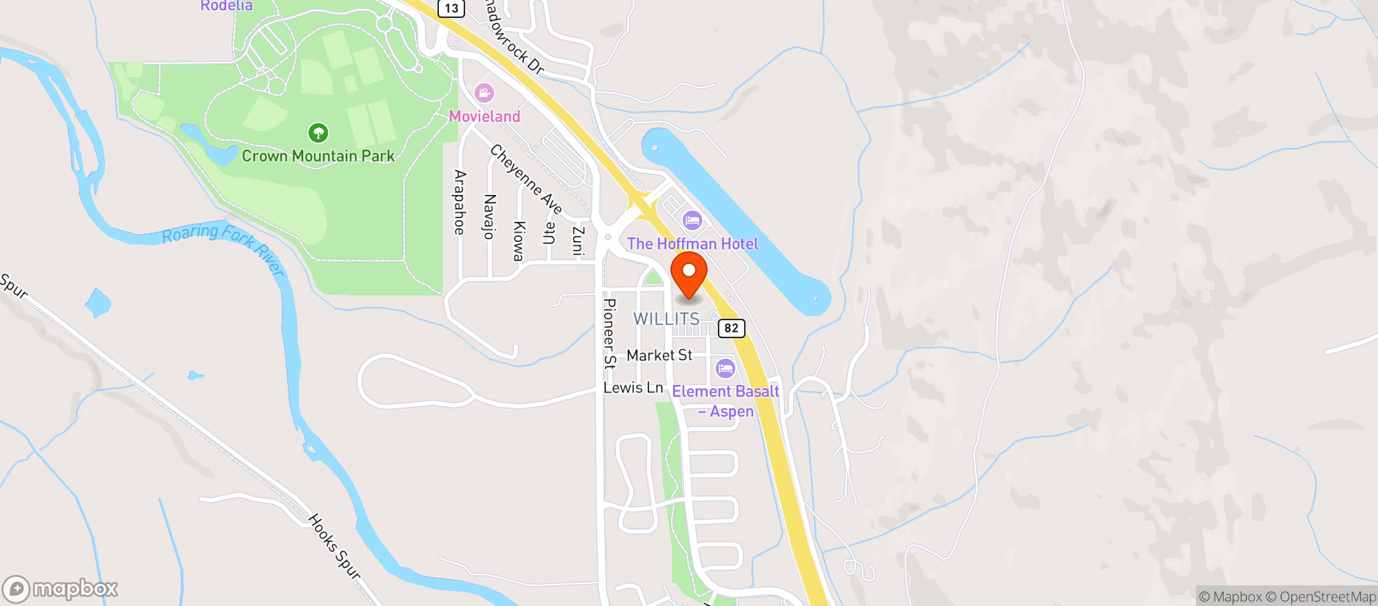 Map showing Four Dogs Fine Wine & Spirits