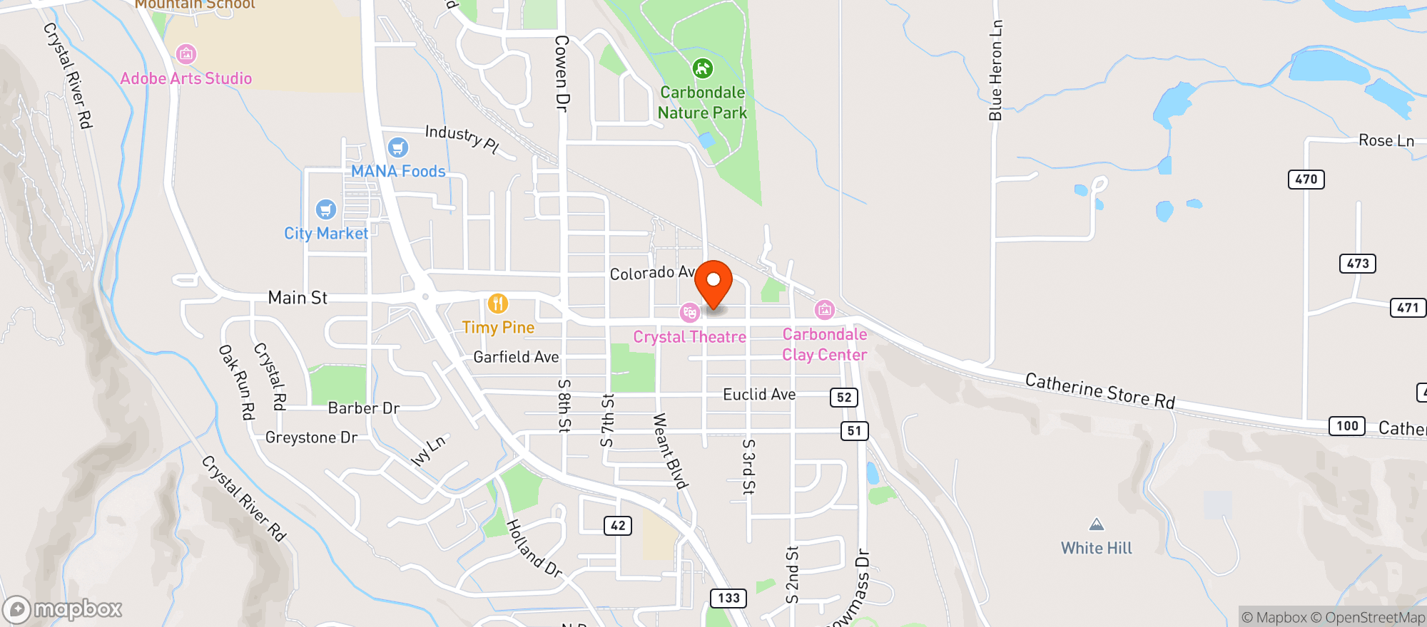 Map showing Main Street Spirits