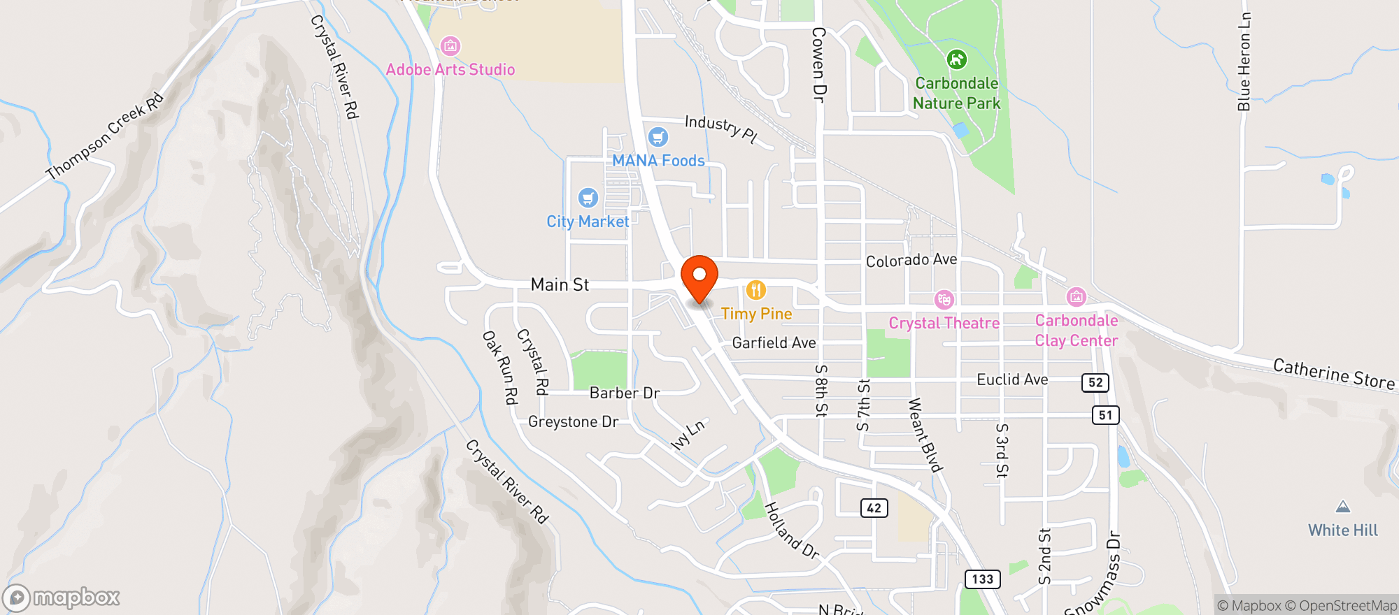 Map showing Sopris Liquor and Wine
