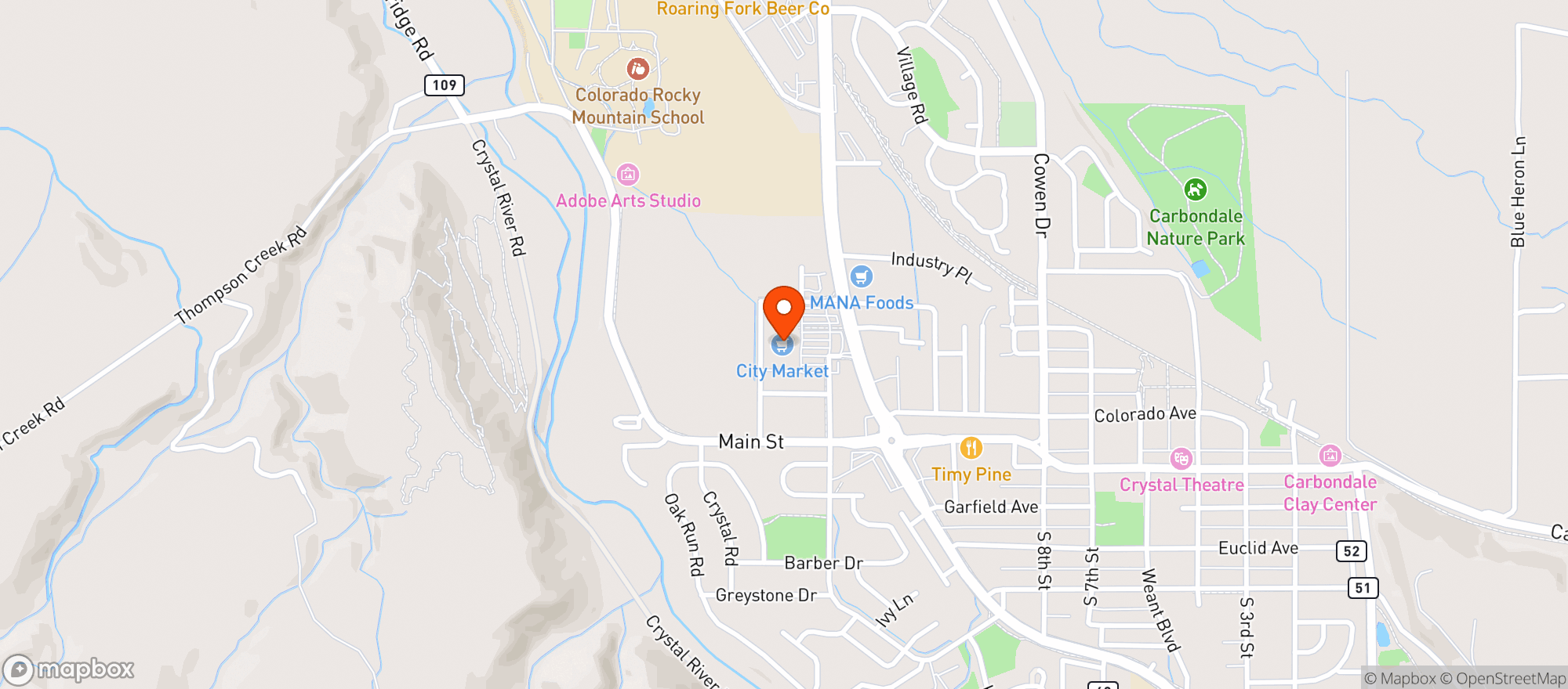 Map showing Kroger City Market
