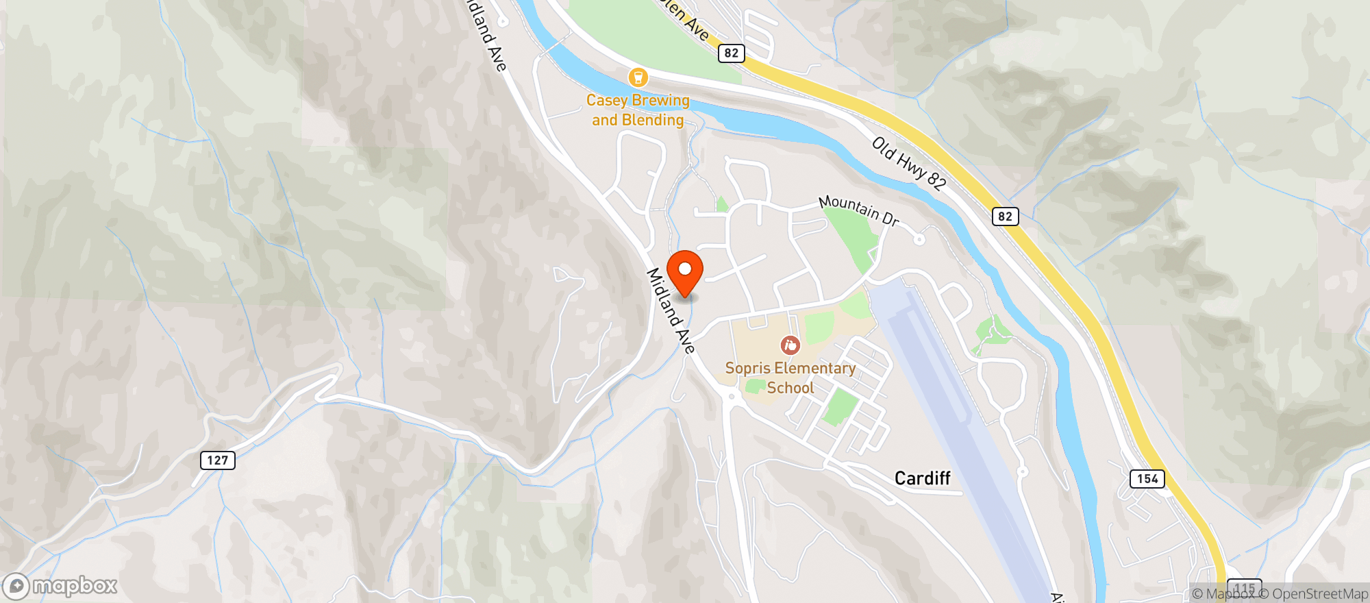 Map showing Mountain Market Store