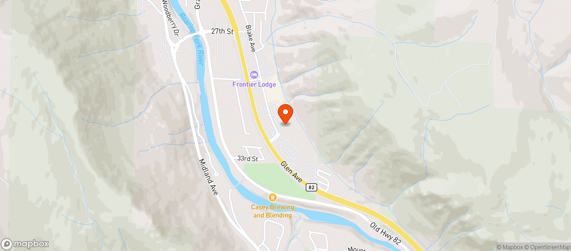 Map showing Roaring Fork Liquor
