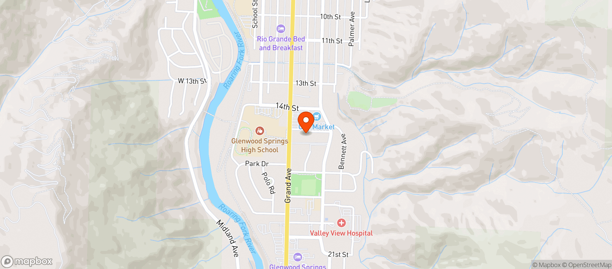 Map showing Grand Avenue Liquors