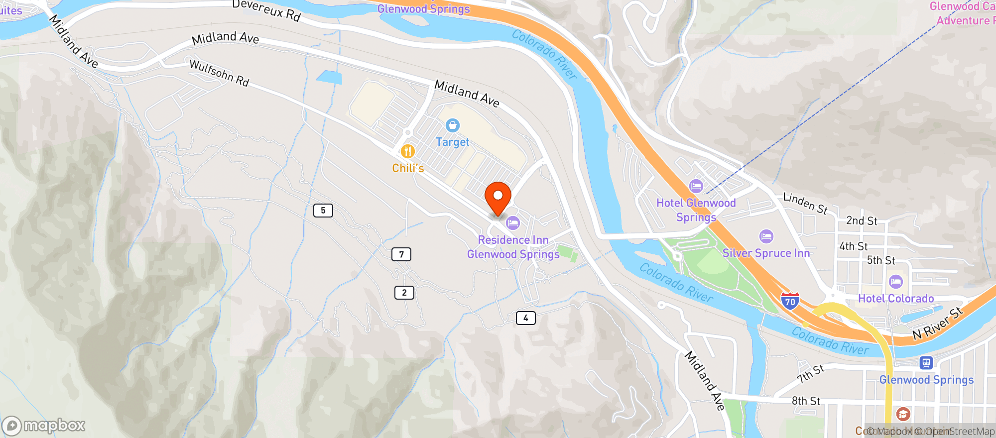 Map showing Natural Grocers - Glenwood Springs