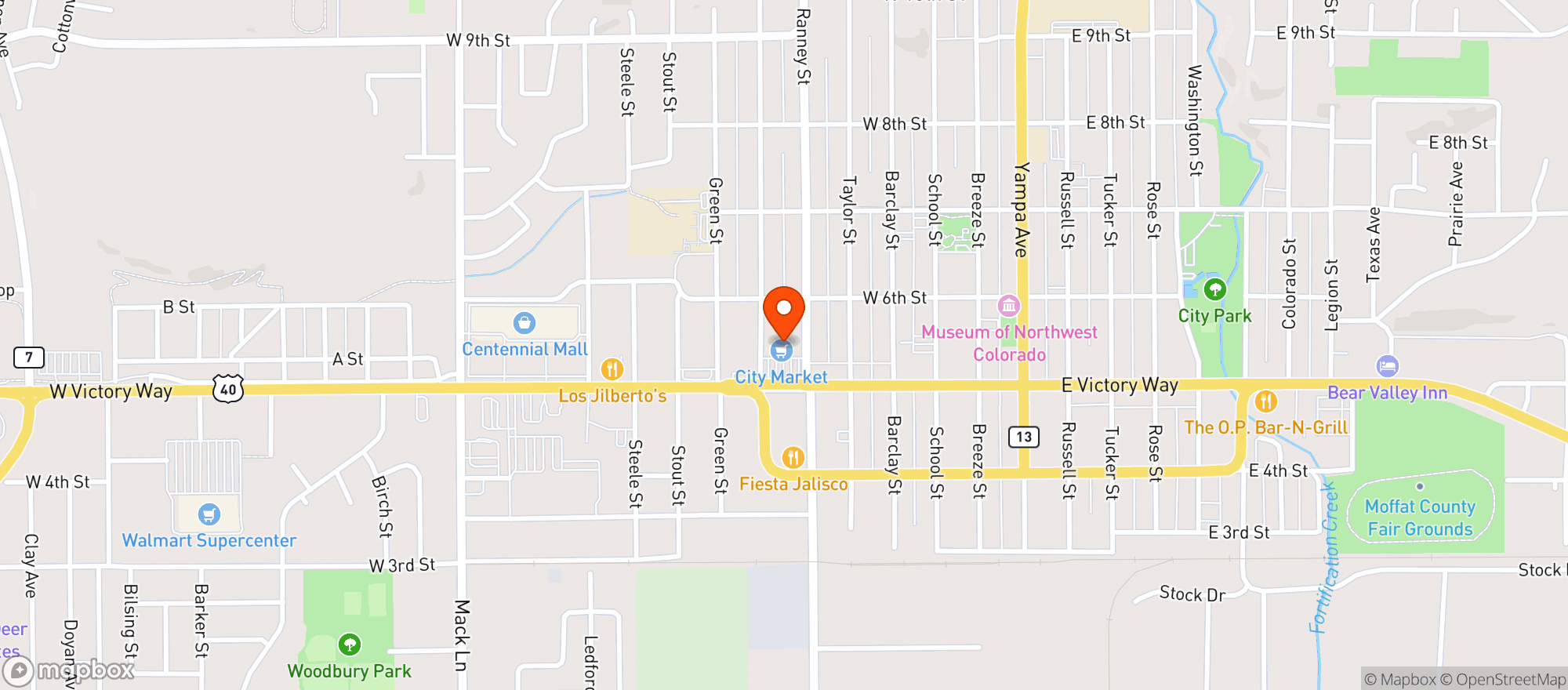 Map showing Kroger City Market