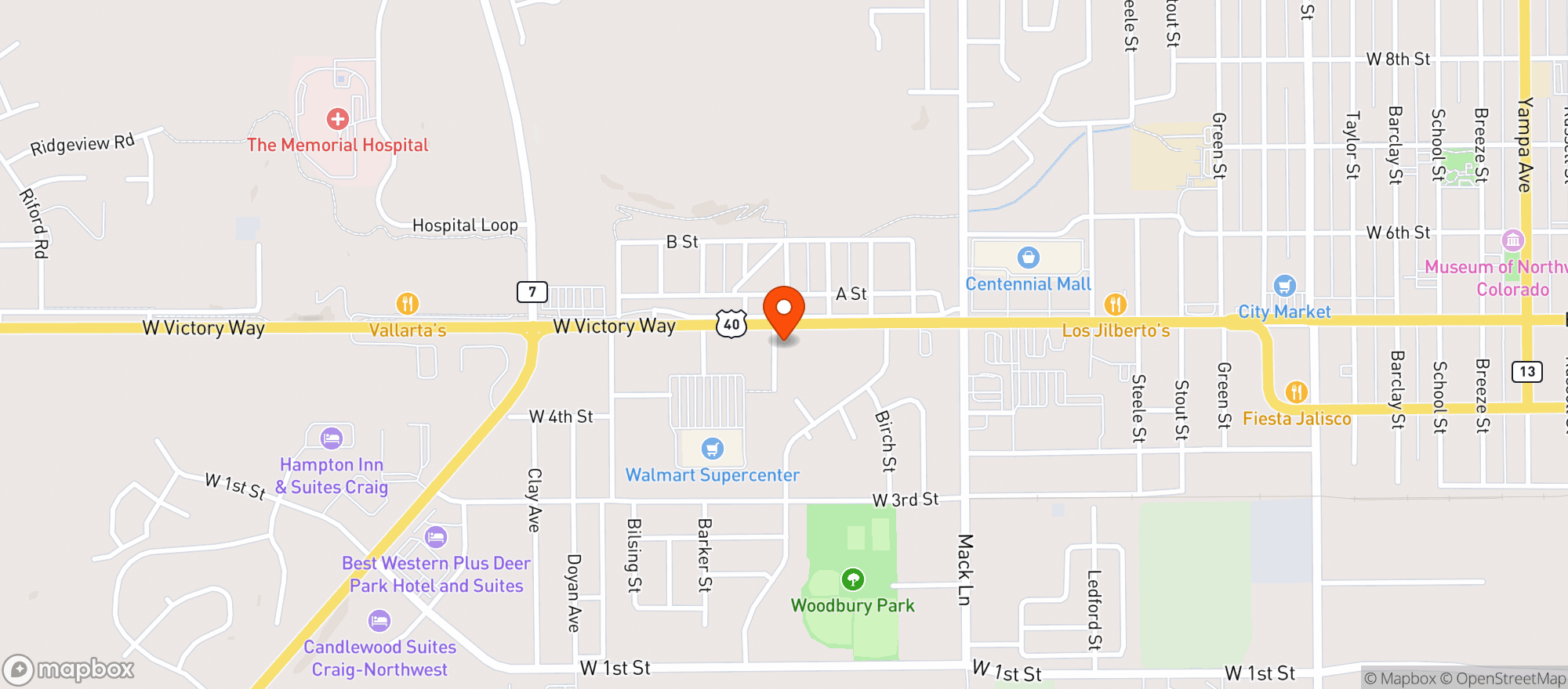 Map showing Loadout Liquors