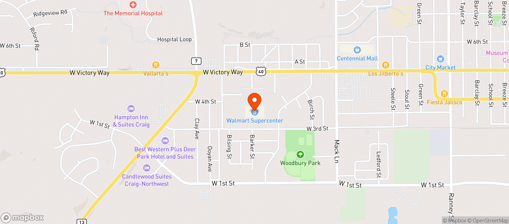 Map showing Walmart 4377