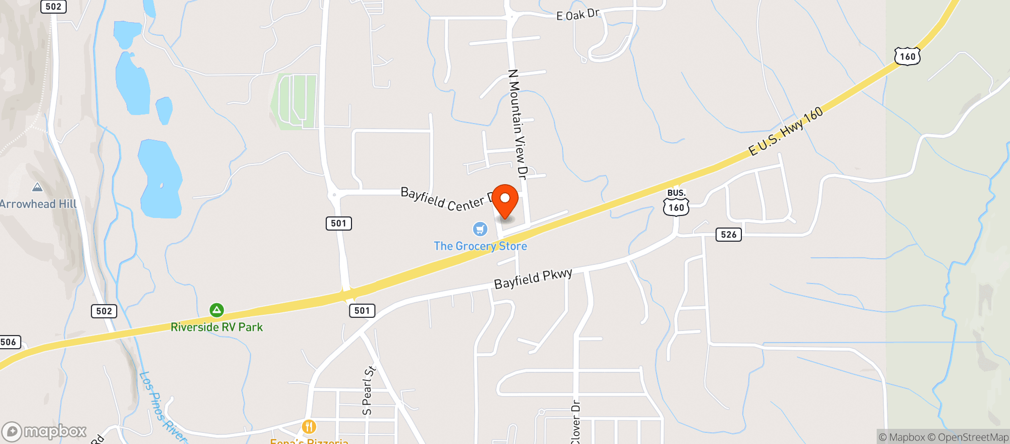 Map showing Bayfield Liquor