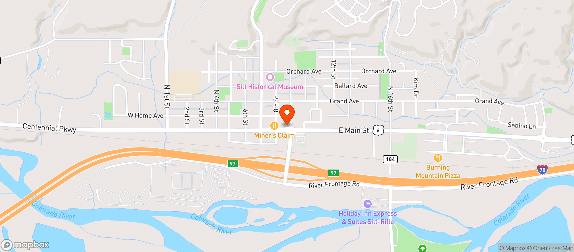 Map showing Columbine Liquor - Silt